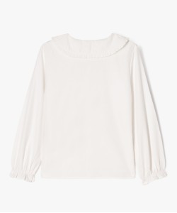 Chemise à manches longues avec col Claudine fille